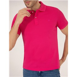 Pembe Slim Fit Polo Yaka Merserize Tişört