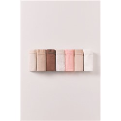 Pack 7 bragas clásicas algodón lisas neutras