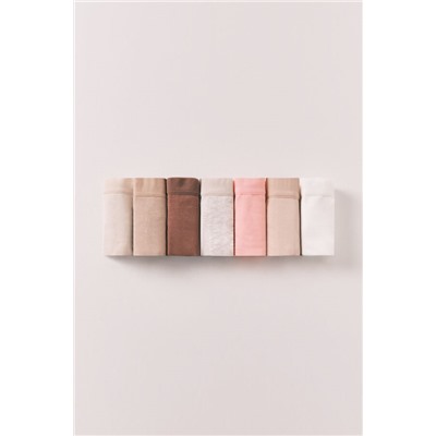 Pack 7 bragas clásicas algodón lisas neutras