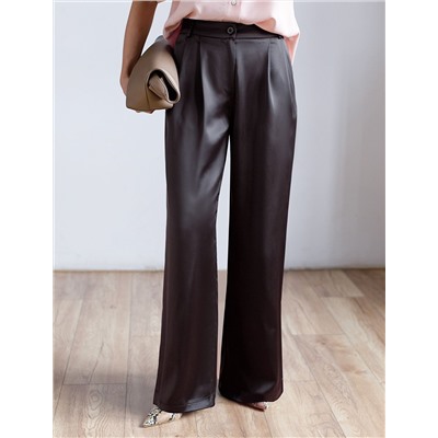 Брюки палаццо широкие из струящегося сатина