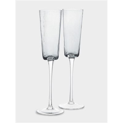 Бокал для шампанского, 160 мл, 2 шт, стекло, серый, Nocturne