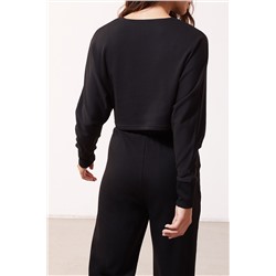 Черный укороченный топ Nadiah