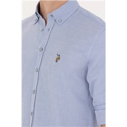 Erkek Mavi Uzun Kollu Gömlek