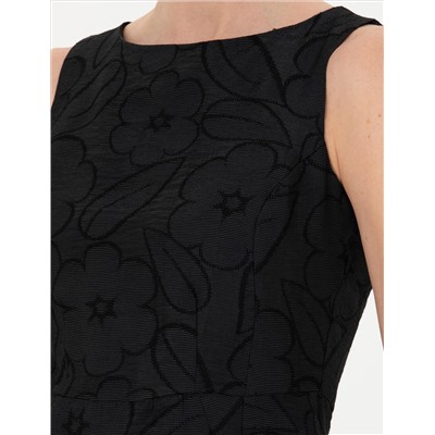 Siyah Slim Fit Dokuma Elbise