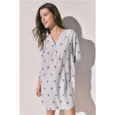 Camisola corta rayas palmeras