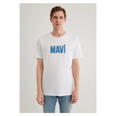 Mavi Logo Baskılı Beyaz Tişört Regular Fit / Normal Kesim 066842-620