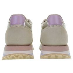 Sneakers Sacha - cuero vuelto - blanco y beige