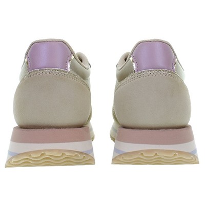 Sneakers Sacha - cuero vuelto - blanco y beige