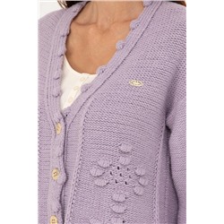 Kadın Lila Triko Hırka