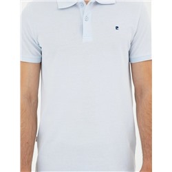 Açık Mavi Slim Fit %100 Pamuk Polo Yaka Basic Tişört