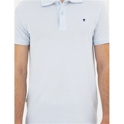 Açık Mavi Slim Fit %100 Pamuk Polo Yaka Basic Tişört
