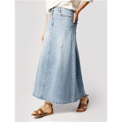 Юбка А-силуэта из эластичного денима