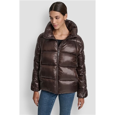 FUNNEL-NECK LIGHTWEIGHT PUFFER JACKET
