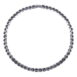 Колье Теннис (кристаллы SW темно-серые 4мм; покрытие родий) 36-39см, Есть комплект