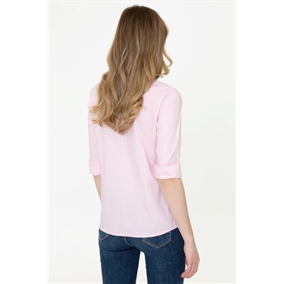 Kadın Pudra Uzun Kollu Basic Gömlek