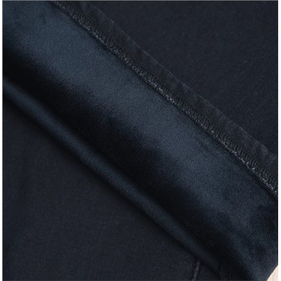 Повседневные брюки из денима plus из утолщенного стираного бархата с высокой талией