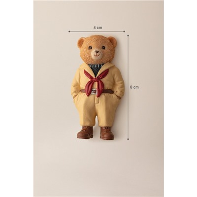 Cookie Bear Magnet - Krem- 4x8 cm