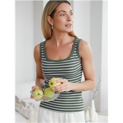 Топ из трикотажа в широкий рубчик