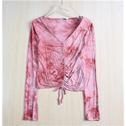 Мягкая тонкая футболка из вискозы с узором «тай-дай»