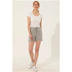 Kadın Gri Melanj Örme Şort