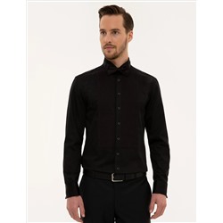 Siyah Slim Fit Smokin Gömlek