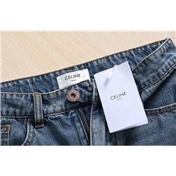 Весенние свободные прямые джинсы из выстиранного хлопка с принтом СЕЛИ*Н