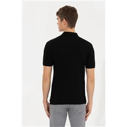 Erkek Siyah Basic Polo Yaka Tişört