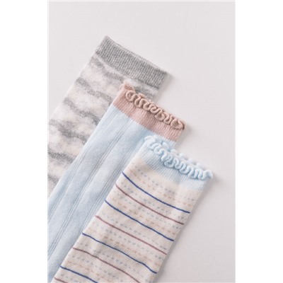 Pack 3 calcetines cortos estampados variados y lurex