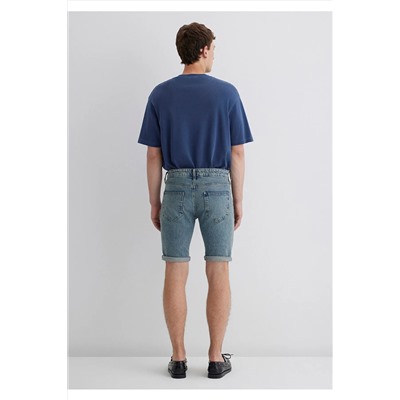 Mavi Tim Street Gölgeli Indigo Mavisi Jean Şort 0428489645
