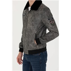 Erkek Antrasit Deri Ceket