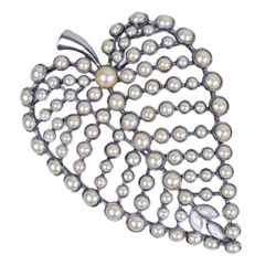 Брошь-кулон (жемчуг белый; покрытие античное серебро), Есть комплект