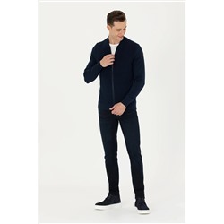 Erkek Lacivert Basic Triko Hırka