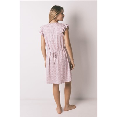 Camisón "maternity" algodón rosa volante