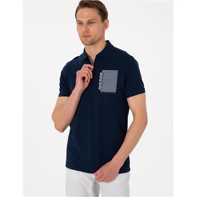 Lacivert Slim Fit Polo Yaka Tişört