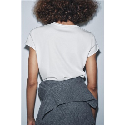 EMBROIDERED SLOGAN T-SHIRT