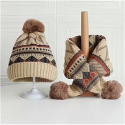 Шапка и шарф для мальчиков и девочек. Размер 2-12 лет