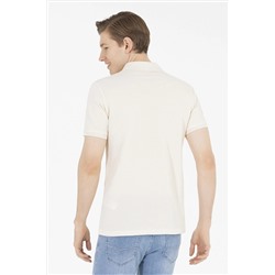 Erkek Krem Basic Polo Yaka Tişört