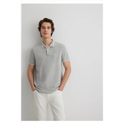 Mavi Yaka Detaylı Gri Polo Tişört Slim Fit / Dar Kesim 064164-28387