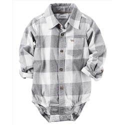 Buffalo Check Button-Front Bodysuit
