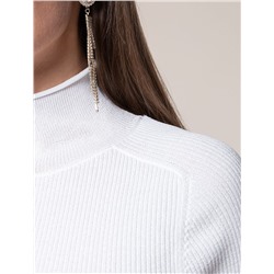 Свитер из вискозы в рубчик с прозрачным люрексом