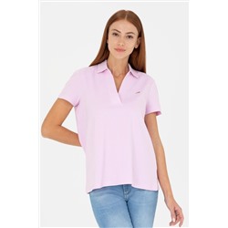 Kadın Manolya Kaçık Yaka Basic Tişört