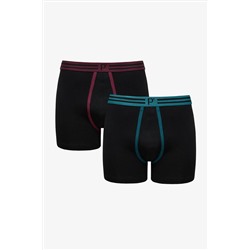Penti 2li Siyah Çok Renkli Boxer Külot