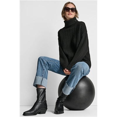 TURTLE NECK BOBBLE STICH SWEATER