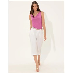 Beyaz  Flare Cropped Pantolon