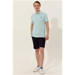 Erkek Aqua Polo Yaka Basic T-Shirt