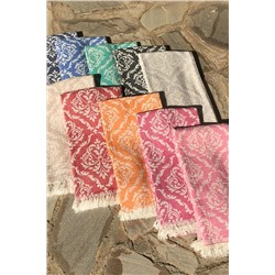 Denizli Concept Gri Barok Desenli Peştamal - 90x170 Cm - %100 Pamuk Peştemal Model
