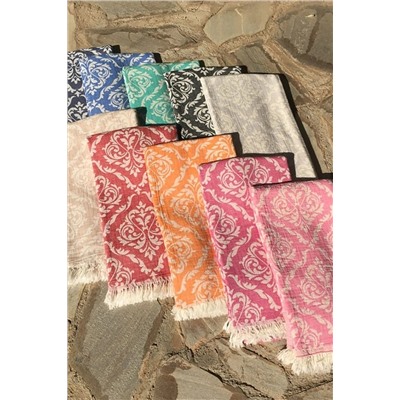 Denizli Concept Gri Barok Desenli Peştamal - 90x170 Cm - %100 Pamuk Peştemal Model