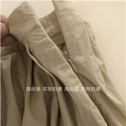 Легкая объемная однослойная женская юбка с карманами в боковых швах МАНГ*О