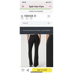 Женские однотонные высокоэластичные брюки с горизонтальной строчкой спереди и разрезами по бокам штанин. Foreve*r21