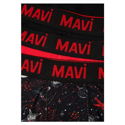 Mavi 3lü Baskılı Boxer 0911873-900